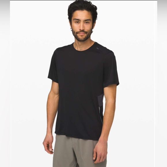 Mens Lululemon Run: Light As Air Performance Short Sleeve Shirt Black Size XL - Picture 1 of 8